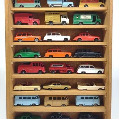 1950s-60s Budgie Die-cast Toy Cars in Display