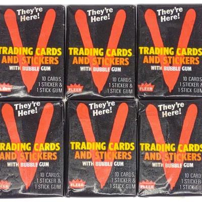 6 1984 Fleer V TV Series Trading Card Packs