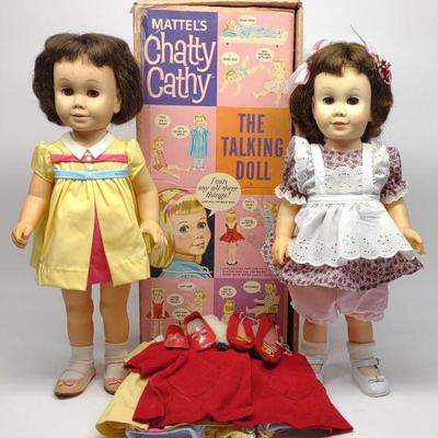 Mattel Chatty Cathy Dolls, Box & Clothing