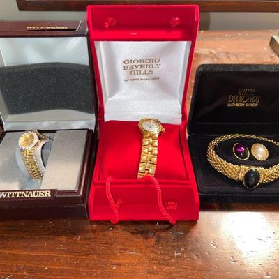 womenâ€™s jewelry Wittnauer watch, Giorgio Beverly Hills, Elizabeth Taylor