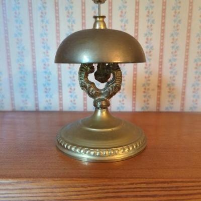 Brass Hotel Front Desk Counter Bell - Vintage