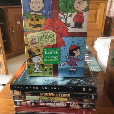 DVDs Lot of 8 Some Sealed Peanuts Holiday Box Set, A Christmas Story, & More