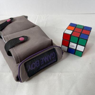 Vintage Gameboy with Tetris & Super Mario Games and a Rubiks Cube
