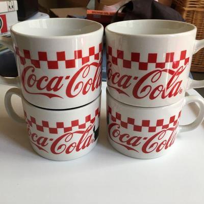 4 Large Coca Cola Mugs