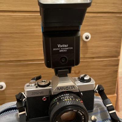 Minolta camera and bag , filter 