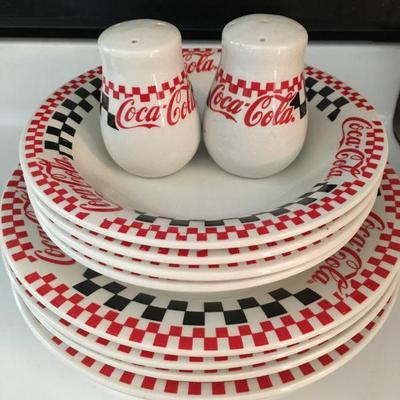 Coca-Cola Ceramic Dish Set w/ S&P Shakers