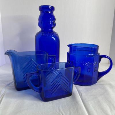 Vintage Brookfield Baby Cobalt Blue Glass Bottle and More! 