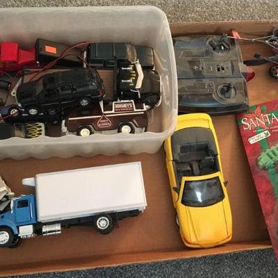 Toy Car Lot Santa Express Bell System Van Hersheyâ€™s Truck & more