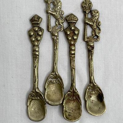Lot of 4 Vintage ITALIAN Holy Water Spoons and/or Salt Spoons 