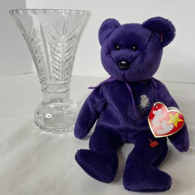 Princess Diana Lot: Royal Doulton Wedding Celebration Vase and Beanie Baby