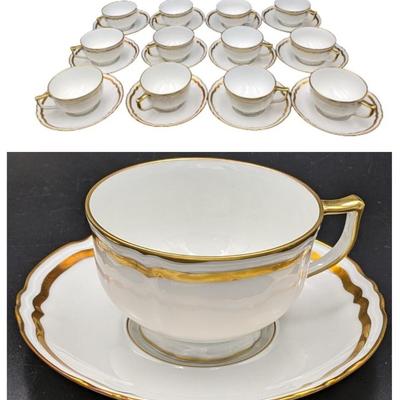 24 PIECES A. Raynaud Ceralene LIMOGES Teacup Sets
