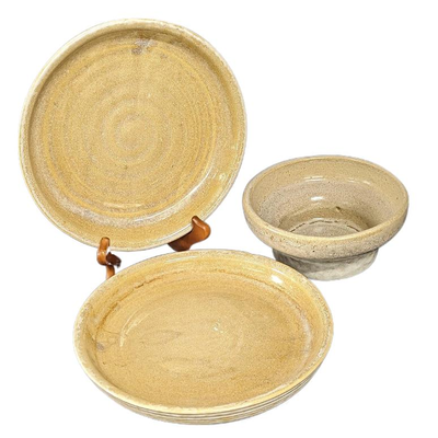 Vintage Zaneville Stoneware Plates and 3607 Bowl