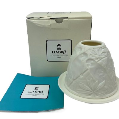 Lladro Porcelain Parrots Lithophane Tea Light - In Original Box