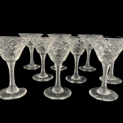  Nine Vintage Martini Glasses