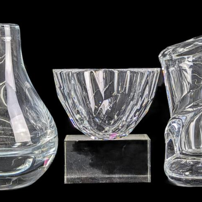 Crystal Art Glass by Sevres France, Orrefors and Krosno Poland