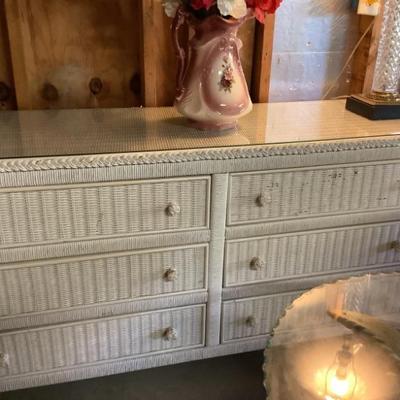 $190 wicker dresser 30â€H 19â€depth 58â€L