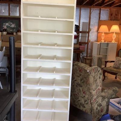 $24 wood bookcase/shelving unit 11.5â€deep 83â€H 26â€W