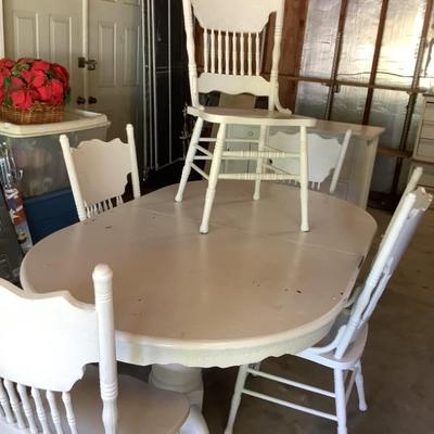 SOLD $220 table w/5 chairs 72â€L 41â€W 30â€H 