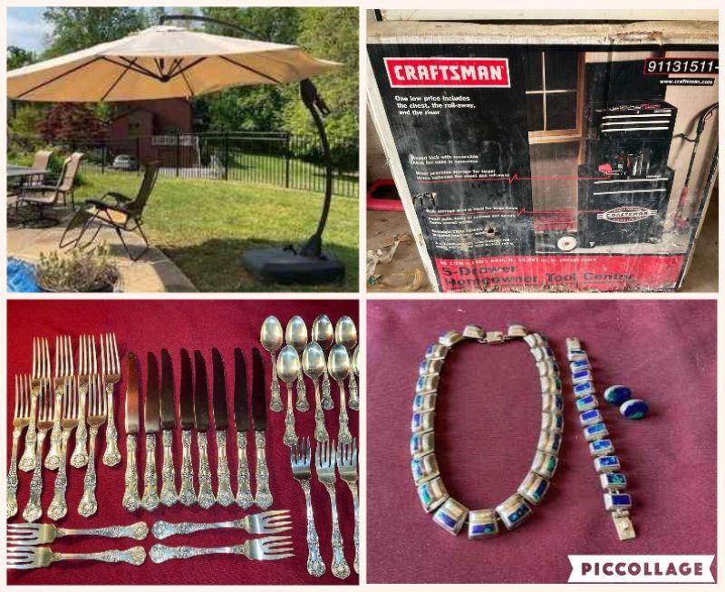 Silver Grandfather Clock and Furniture in Annapolis EstateSales org