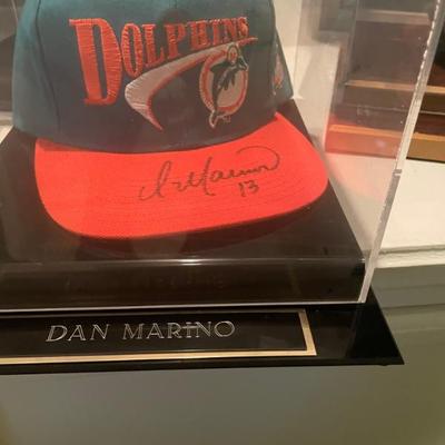Dolphins hat signed by Dan Marino