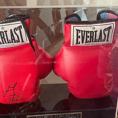boxing gloves signed by 
George Foreman