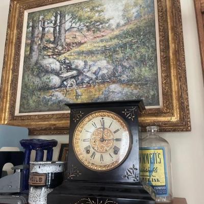 Wall art not for sale.  Clock and other items for sale