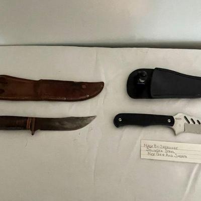 selection of knives with sheath