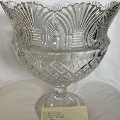 Lead crystal-art deco compote