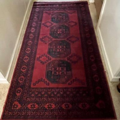 Red German 100% Virgin wool hall runner 6" 6" x 3' 3"