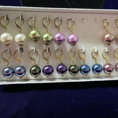 color bead earrings