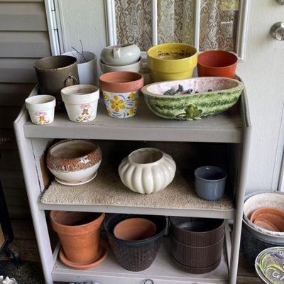 assortment of flower pots