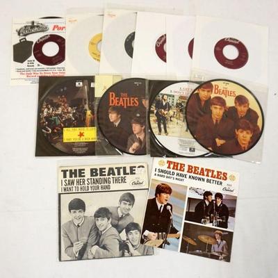 1029	LOT OF BEATLES 45 RPMS INCLUDES COLOR VINYL & PICTURE DISCS, THE BEATLES, I SHOULD HAVE KNOWN BETTER & SAW HER STANDING THERE ARE...