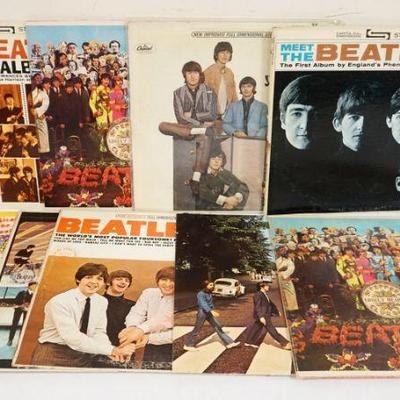 1017	LOT OF 9 VINYL BEATLES ALBUMS INCLUDES MOSTLY 1970'S RELEASES W/APPLE LABELS, SGT PEPPERS, SOMETHING NEW, THE BEATLES VI, MAGICAL...