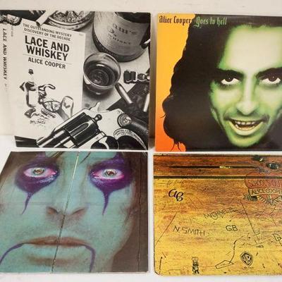 1035	4 ALICE COOPER VINYL ALBUMS INCLUDES LACE & WHISKEY, ALCE COOPER GOES TO HELL, SCHOOLS OUT & QUIET ROOM
