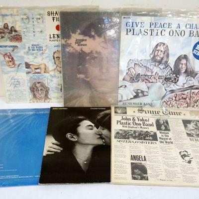 1023	LOT OF JOHN LENNON/PLASTIC ONO BAND VINYL ALBUMS INCLUDES DOUBLE FANTASY, SOME TIME IN NEW YORK CITY, PLASTIC ONO BAND LIVE PEACE IN...