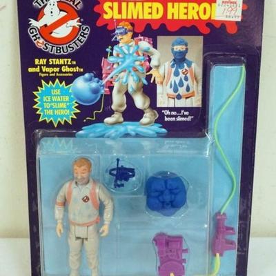 1106	THE REAL GHOST BUSTERS WINSTON ZEDDMORE AND CYCLIN SLIVER AND SPITTING GHOST, KENNER 1986 SEALED
