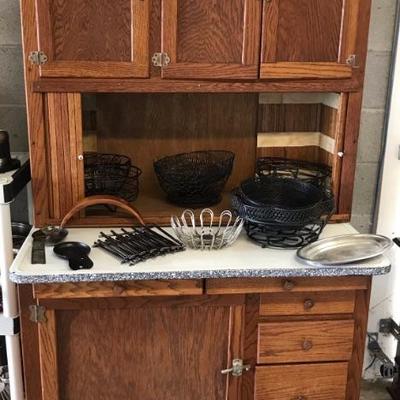 Hoosier kitchen cabinet $525
41 X 26 1/2 X 64