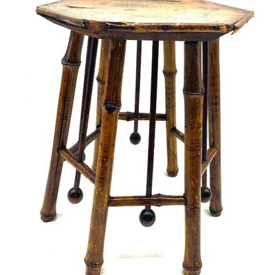 Antique bamboo stand ht. 14â€