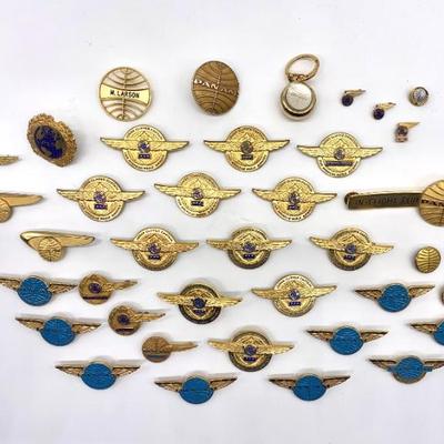 Lg. lot vintage Pan Am airline pins