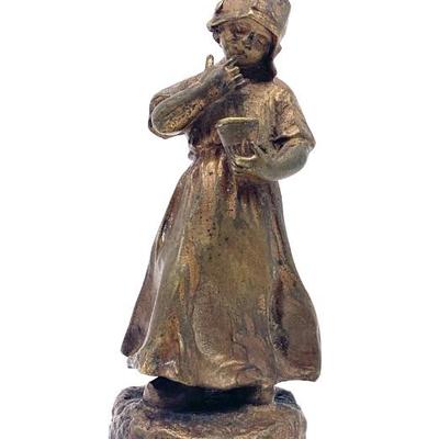 Small antique French bronze signed L. Alliot ( Lucien Alliot) ht. 5â€