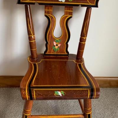Vintage Lancaster Co. PA child's chair, JS Ebersol maker