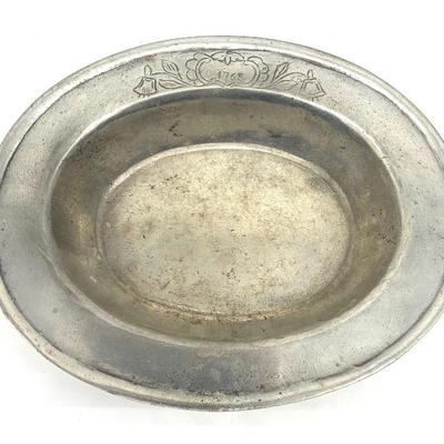 Pewter bowl dated 1768