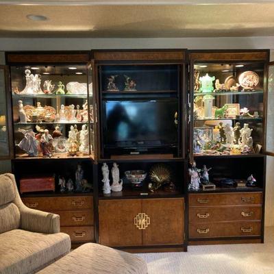 3 Section cabinet and 2 curios by Century