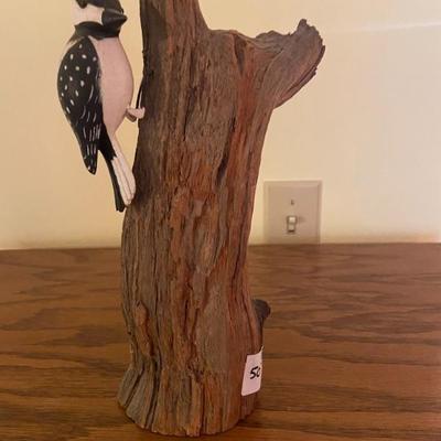 Carved woodpecker