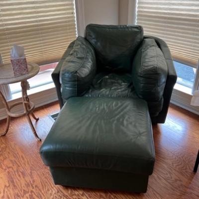 leather chair and ottoman