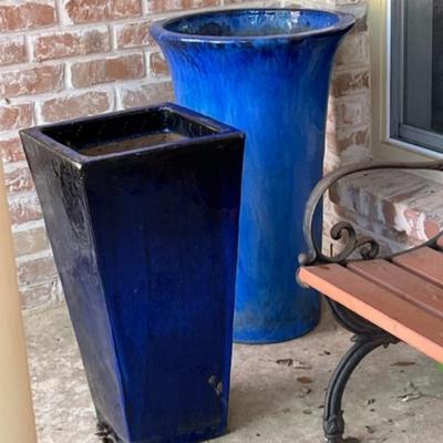 Heavy, colorful large planters