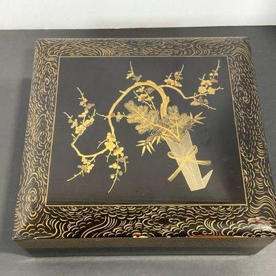 Meiji Period Black Pacquer Box