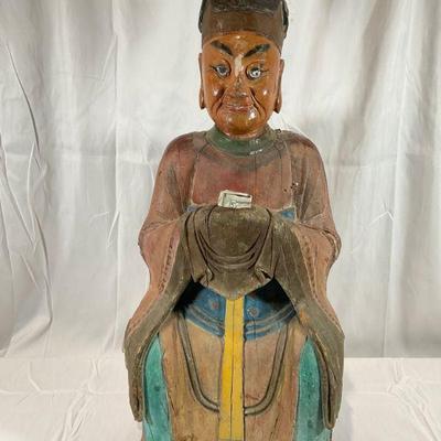 Tall Chinese Imperial Wood/Carved Statue 31