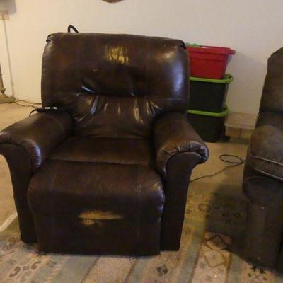 Catnapper Power Lift Recliner - Brown Leather Look Upholstery