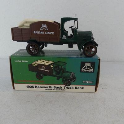 1994 Ertl Limited Edition Big A Auto Parts 1925 Kenworth Sack Truck Die Cast Metal Coin Bank - In Box